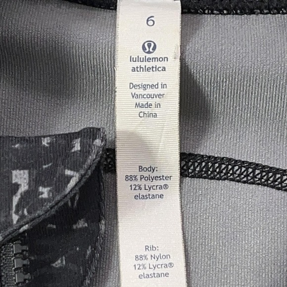 Lululemon Jacket Women 6 Black Spotted Hooded Full Zip Track Running Stretch - Picture 2 of 14